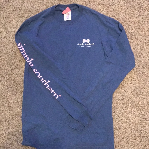 2 Simply Southern Tees. Blue and light green - Picture 1 of 4